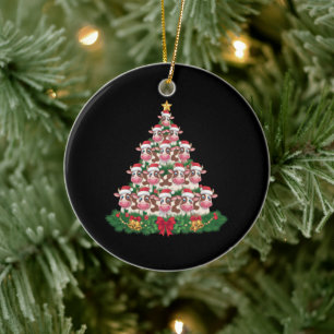 Adorno De Cerámica Árbol de Navidad de Vaca Divertido Amante de las V