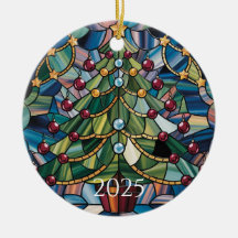 Árbol de Navidad de Vidrio Emplomado al Estilo Tif