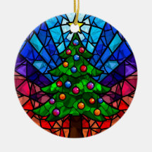 Árbol de Navidad de Vidrio Pintado Geométrico