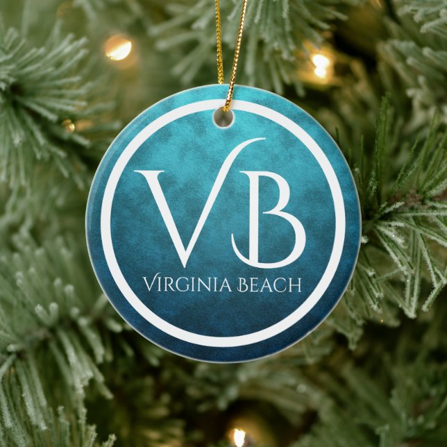 Adorno De Cerámica Árbol de Navidad de Virginia Beach personalizado d (Árbol)