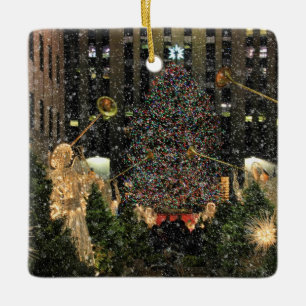 Adorno De Cerámica Árbol de Navidad del Centro Rockefeller de la ciud