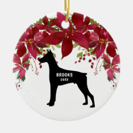 Adorno De Cerámica Árbol de navidad del perro del Pinscher del