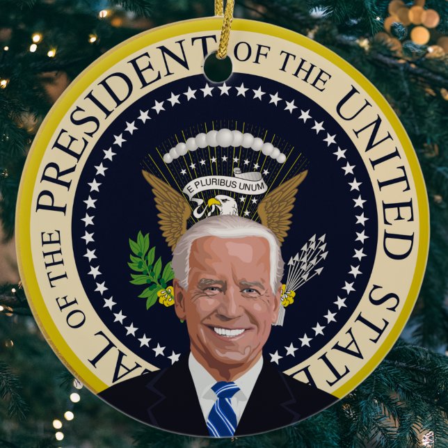 Adorno De Cerámica árbol de navidad del sello presidencial potus joe  (Subido por el creador)