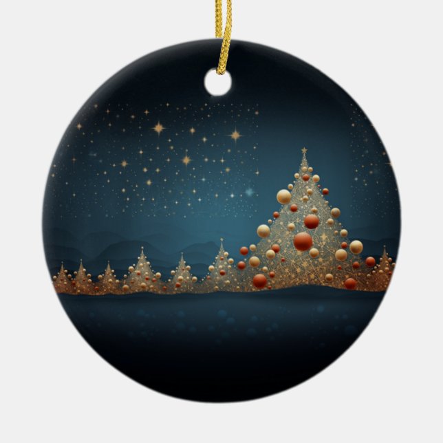 Adorno De Cerámica Árbol de Navidad espumoso 5 (Frente)