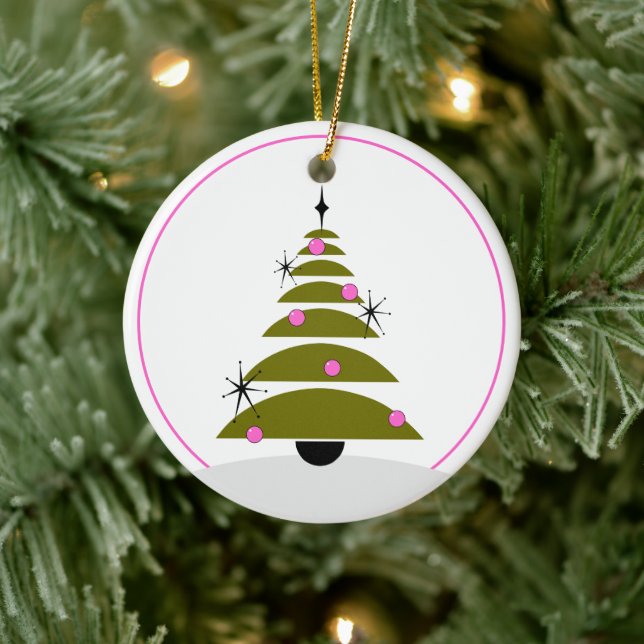 Adorno De Cerámica Árbol de Navidad - Formas modernas de medio siglo (Árbol)