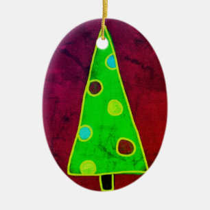 Adorno De Cerámica Árbol de Navidad Funky Abstrato