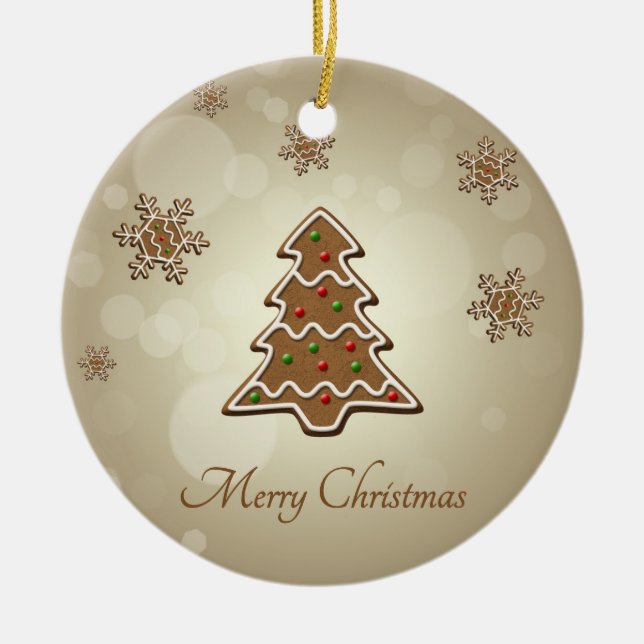 Adorno De Cerámica Árbol de Navidad Gingbread (Frente)