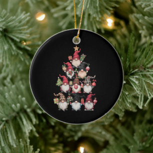 Adorno De Cerámica Árbol de Navidad Gnomo Navidad Divertida Fiestas