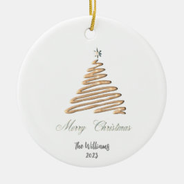 Adorno De Cerámica Árbol de Navidad Gold personalizado