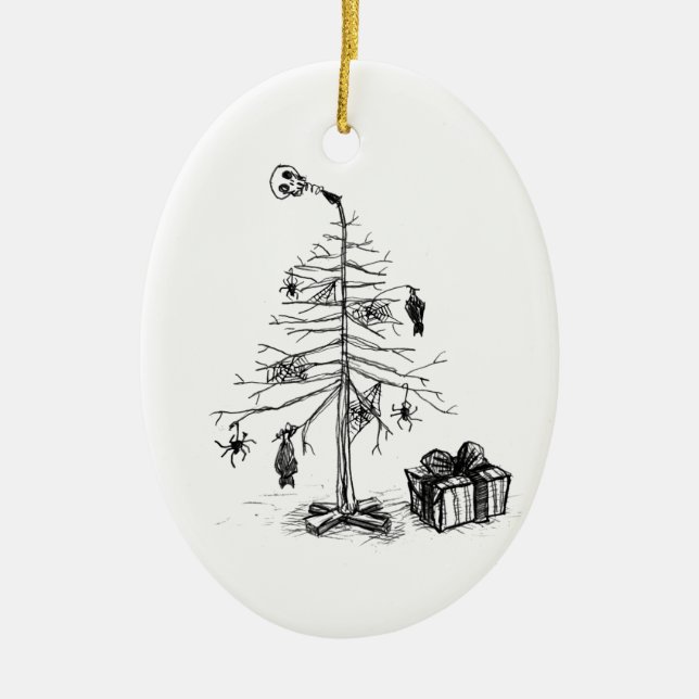 Adorno De Cerámica Árbol de navidad gótico (Frente)