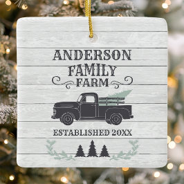Adorno De Cerámica Árbol de Navidad granja familiar personalizado