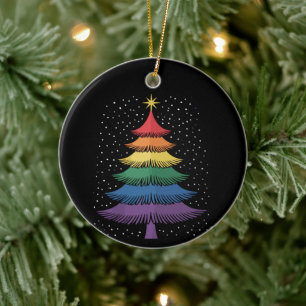 Adorno De Cerámica Árbol de Navidad LGBT-Q Pride Pijama Bandera del A
