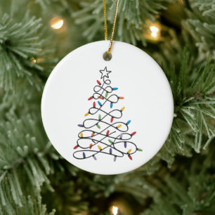 Adorno De Cerámica Árbol de Navidad Luces de Navidad Fiesta Vacacione