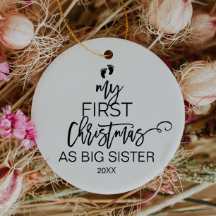 Adorno De Cerámica Árbol de Navidad, mi primera Navidad como hermana