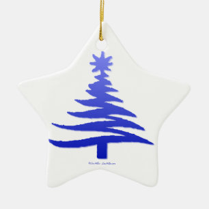 Adorno De Cerámica Árbol de Navidad moderno estampado con plantilla a
