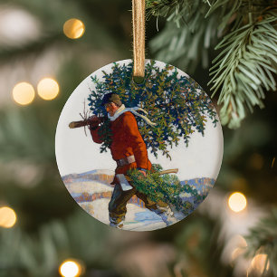 Adorno De Cerámica Árbol de Navidad   N.C. Wyeth
