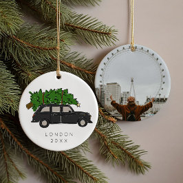 Adorno De Cerámica Árbol de navidad negro londinense Taxi foto