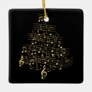 Adorno De Cerámica Árbol de Navidad Nota Musical Músico Madre Regalo