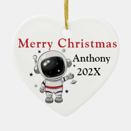 Adorno De Cerámica Árbol de Navidad Personalizado Astronauta