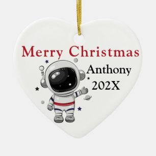 Adorno De Cerámica Árbol de Navidad Personalizado Astronauta