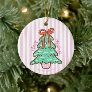 Adorno De Cerámica Árbol de Navidad Personalizado Lindo y Elegante