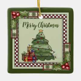 Adorno De Cerámica Árbol de Navidad personalizado, regalos Feliz Navi