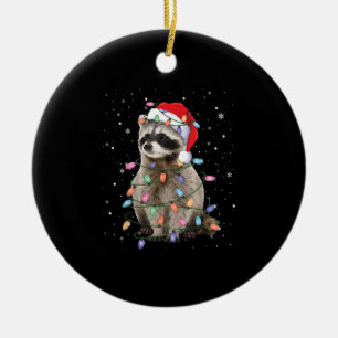 Adorno De Cerámica Árbol de Navidad Raccoon ilumina Pajama Racoon Lov