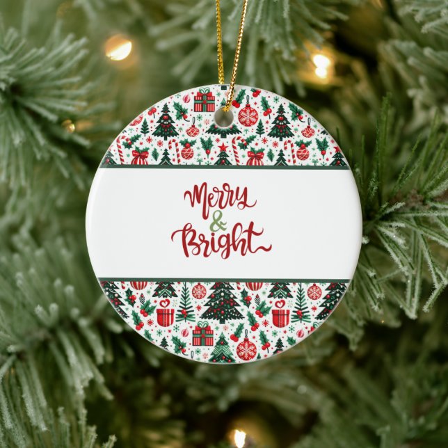 Adorno De Cerámica Árbol de Navidad, regalos, caramelos (Árbol)