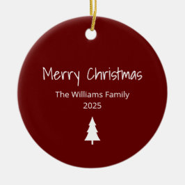 Adorno De Cerámica Árbol de Navidad Rojo Sencillo de Familia Moderna