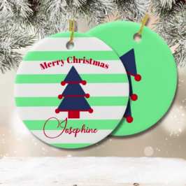 Adorno De Cerámica Árbol de Navidad Rojo Verde Azul Moderno 