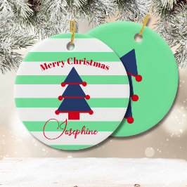 Adorno De Cerámica Árbol de Navidad Rojo Verde Azul Moderno 