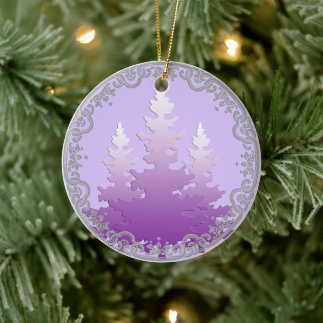 Adorno De Cerámica Árbol de Navidad Rojo-Violeta Evergreen (Árbol)