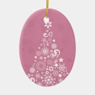 Adorno De Cerámica árbol de navidad rosa