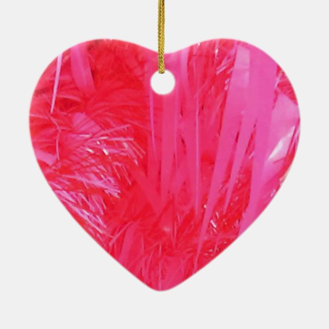 Adorno De Cerámica Árbol de Navidad rosa brillante (Atrás)