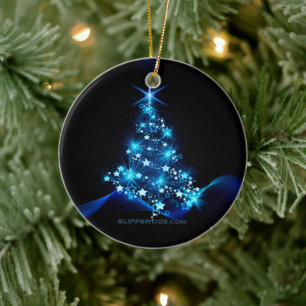 Adorno De Cerámica Árbol de Navidad SlipperyJoe estrellas luces brill