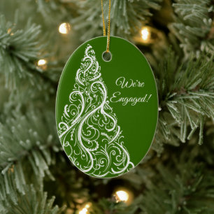 Adorno De Cerámica Árbol de Navidad sobre el compromiso verde de invi