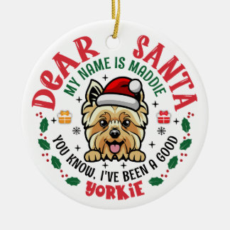 Adorno De Cerámica Árbol de Navidad Terrier Perro Personalizado de Yo