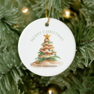 Adorno De Cerámica Árbol de Navidad Tropical
