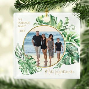 Adorno De Cerámica Árbol de Navidad Tropical Hawaiano Mele Kalikimaka