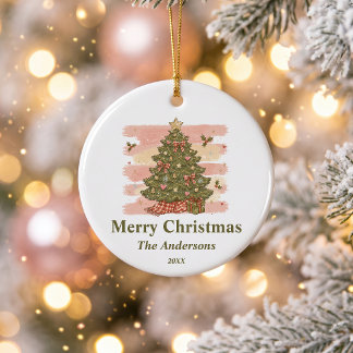 Adorno De Cerámica Árbol de Navidad Vintage Personalizado