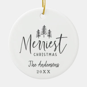 Adorno De Cerámica Árbol de navidades de estilo rústico dibujado a ma