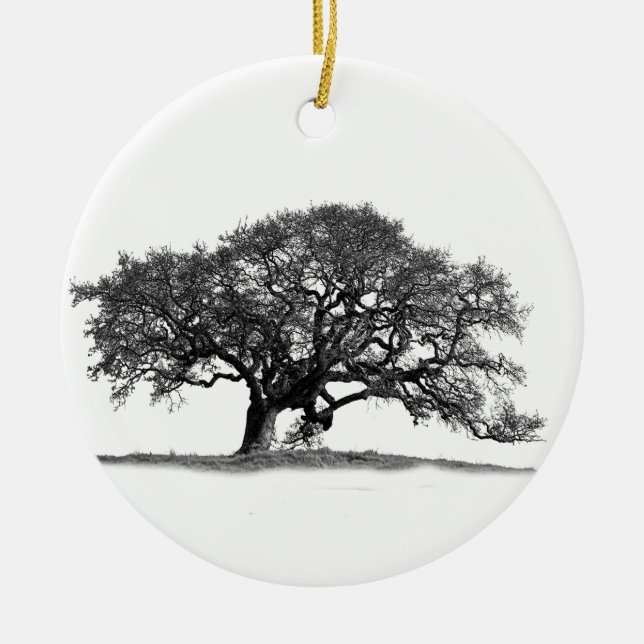 ADORNO DE CERÁMICA ÁRBOL DE OAK NEGRO (Frente)