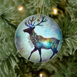 Adorno De Cerámica Árbol de renos de Navidades caprichosos personaliz