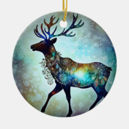 Adorno De Cerámica Árbol de renos de Navidades caprichosos personaliz