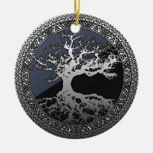 Adorno De Cerámica Árbol de Vida de Plata