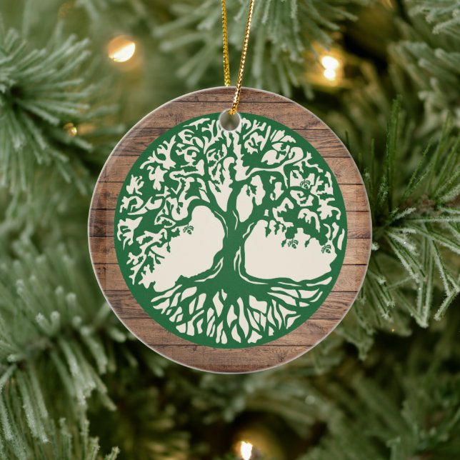 Adorno De Cerámica Árbol de vida - nombre del año Personalizado (Árbol)