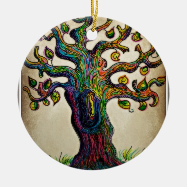Adorno De Cerámica Árbol del Hippie (Frente)