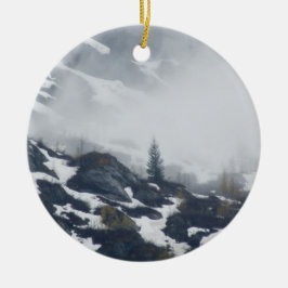 Adorno De Cerámica Árbol en la niebla