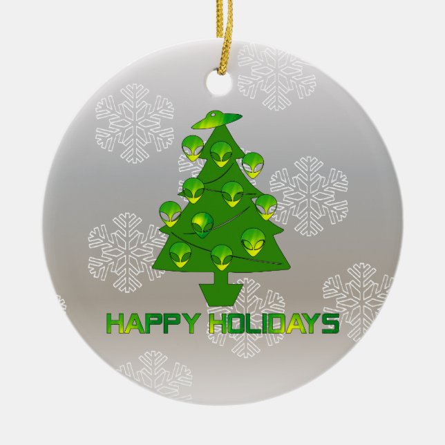 Adorno De Cerámica Árbol extranjero del día de fiesta (Frente)