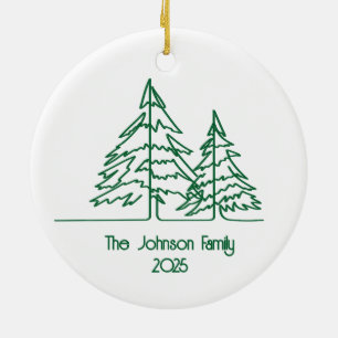 Adorno De Cerámica Árbol gráfico de Navidad Mínimo